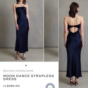 Bec & Bridge Moon Dance Strapless Dress in Ink